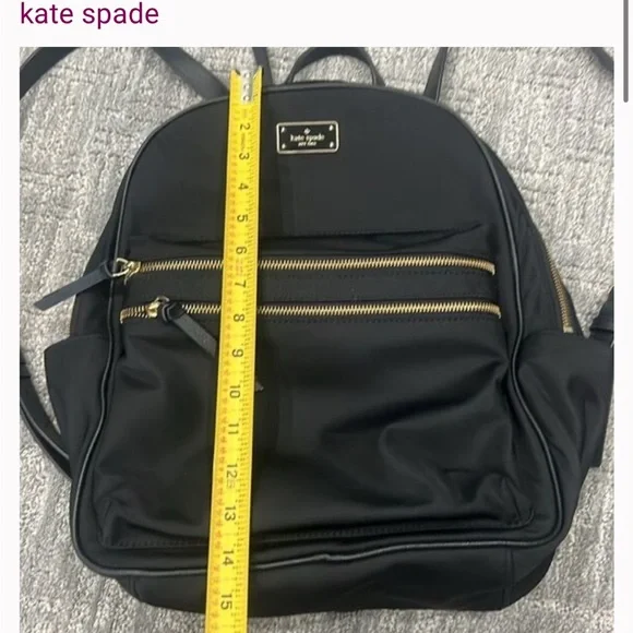 Kate Spade Black Backpack with Gold Accents display picture 3